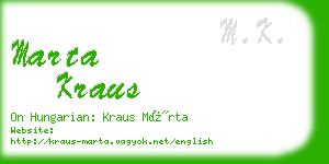 marta kraus business card